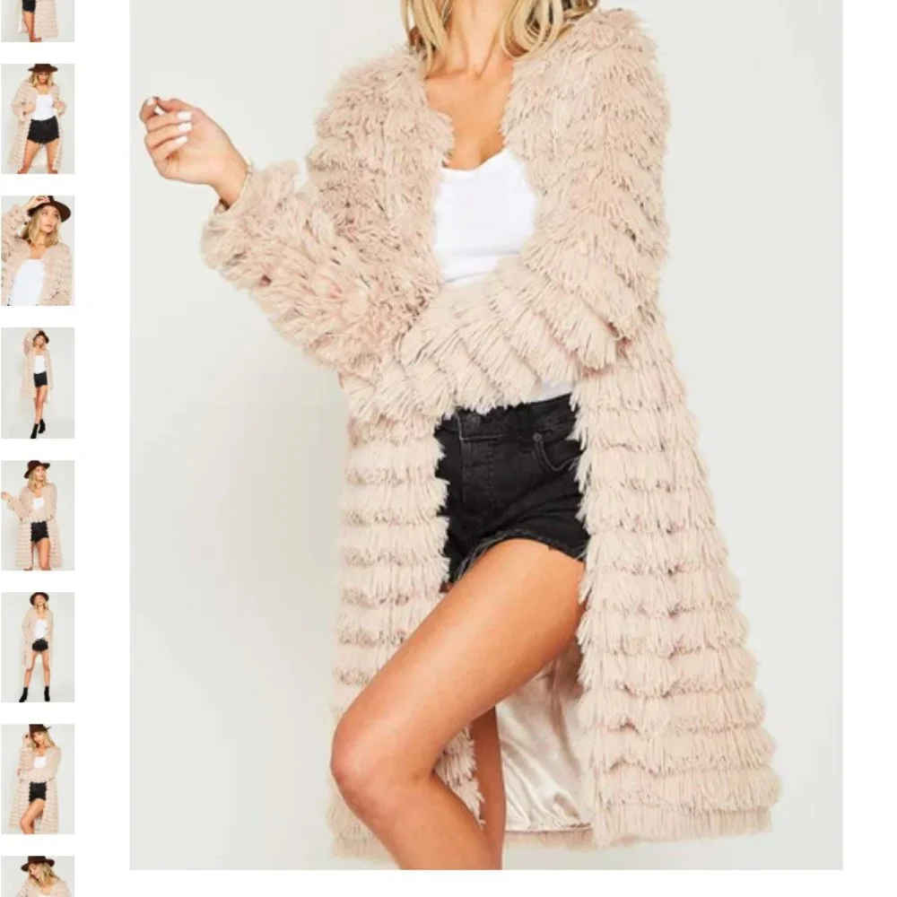 Shaggy Tiered Jacket - Fantastic Fawn - Size Small - Picture 2 of 5